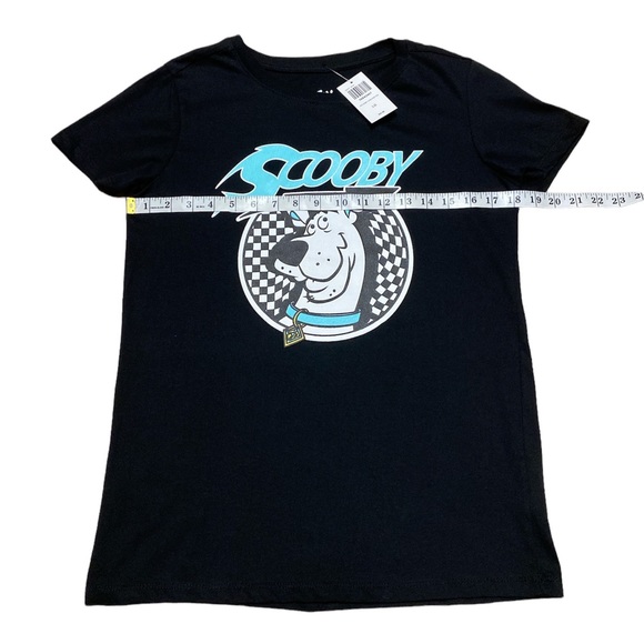 Scooby Doo Checkered Juniors T Shirt Black Size L NEW NWT - Picture 3 of 12